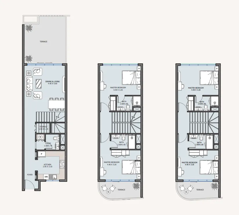 Baia 4 bed floor plan, 2,216 – 2,271 sqft