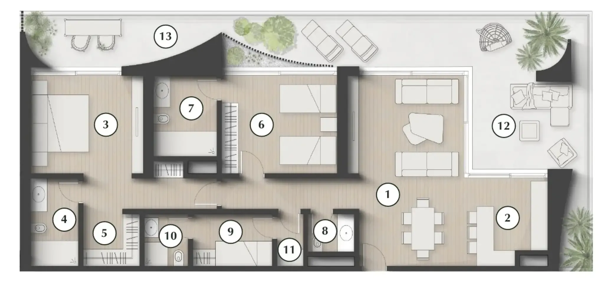 Lunaya Terraces 2 bed floor plan, 1,946 sqft