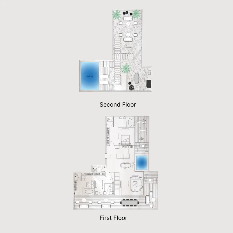 Sky Suites 2 bed floor plan, 4,406 sqft