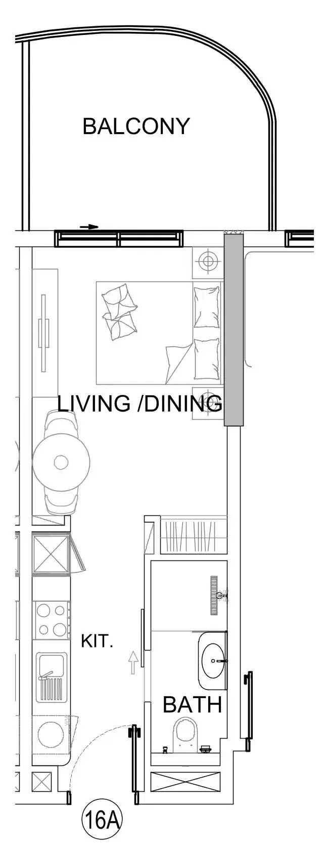 Damac Lagoons Views Phase 3 Studio floor plan, 424 sqft