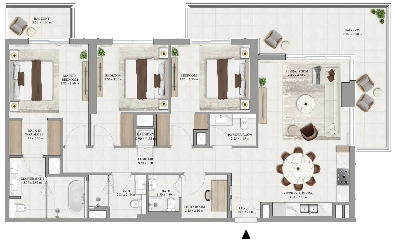 Greencrest 3 bed floor plan, 1,878 sqft