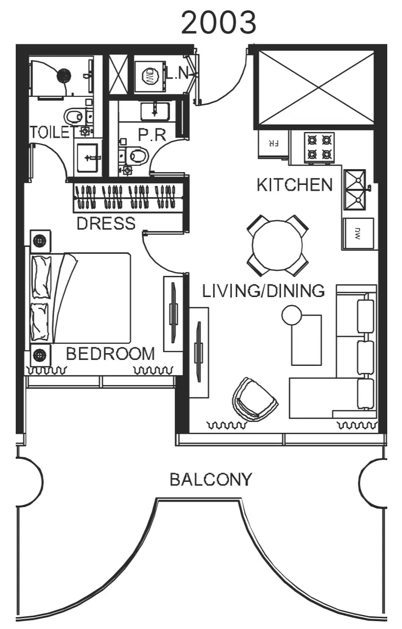 The WOW Tower 1 bed floor plan, 769 sqft