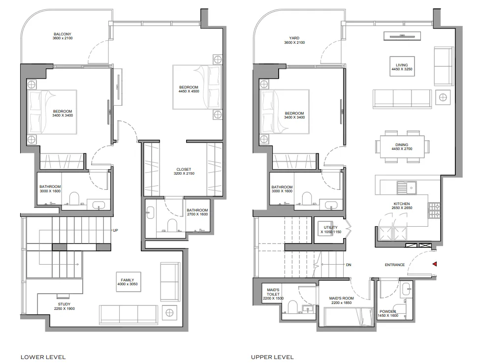 Florine Beach Residences 3 bed floor plan, 2,055 – 2,056 sqft