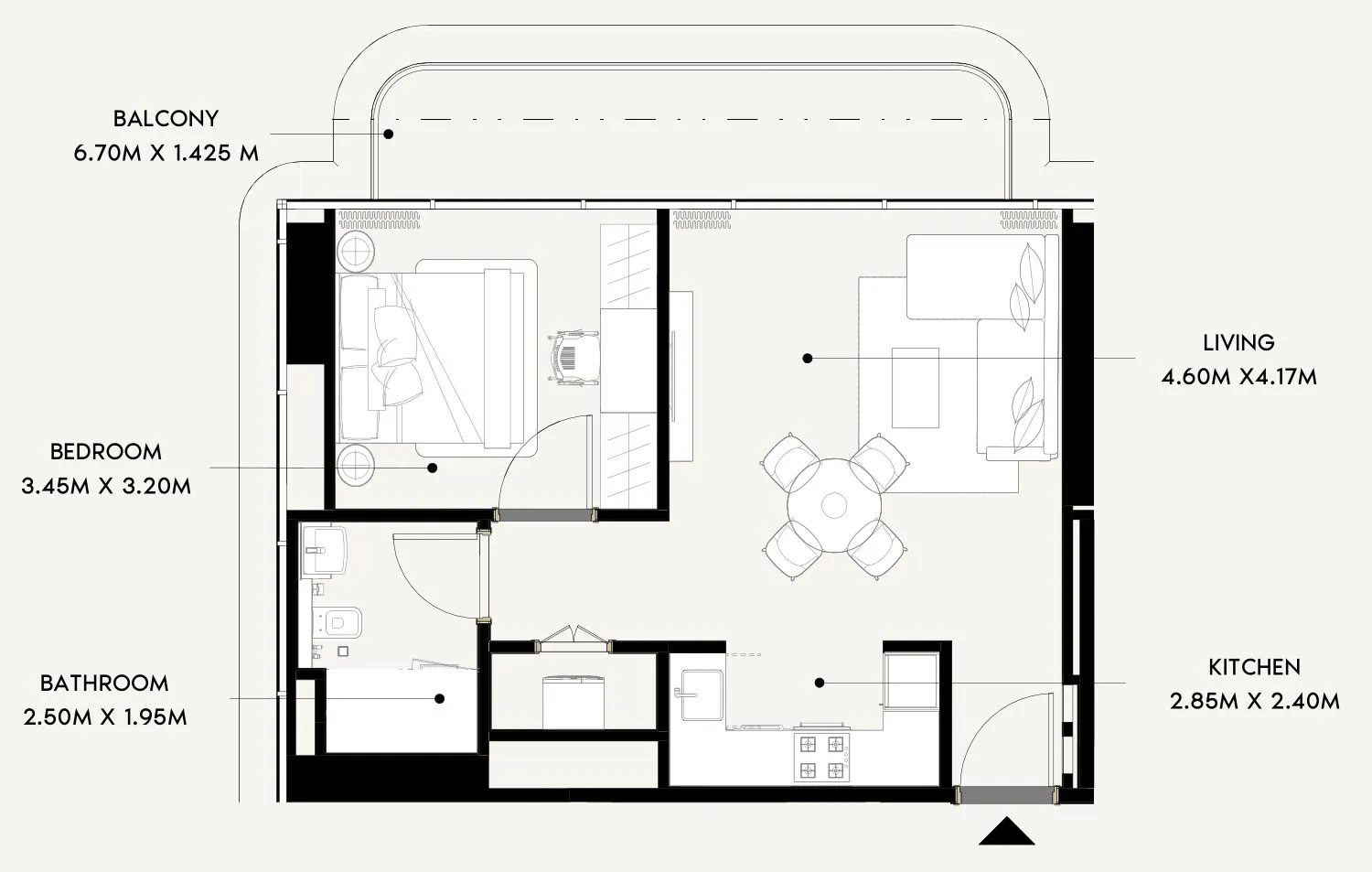 Azizi Wares 1 bed floor plan, 667 – 876 sqft