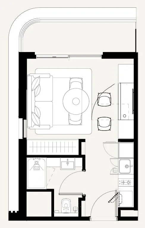 Azizi Sakandar Studio floor plan, 333 sqft