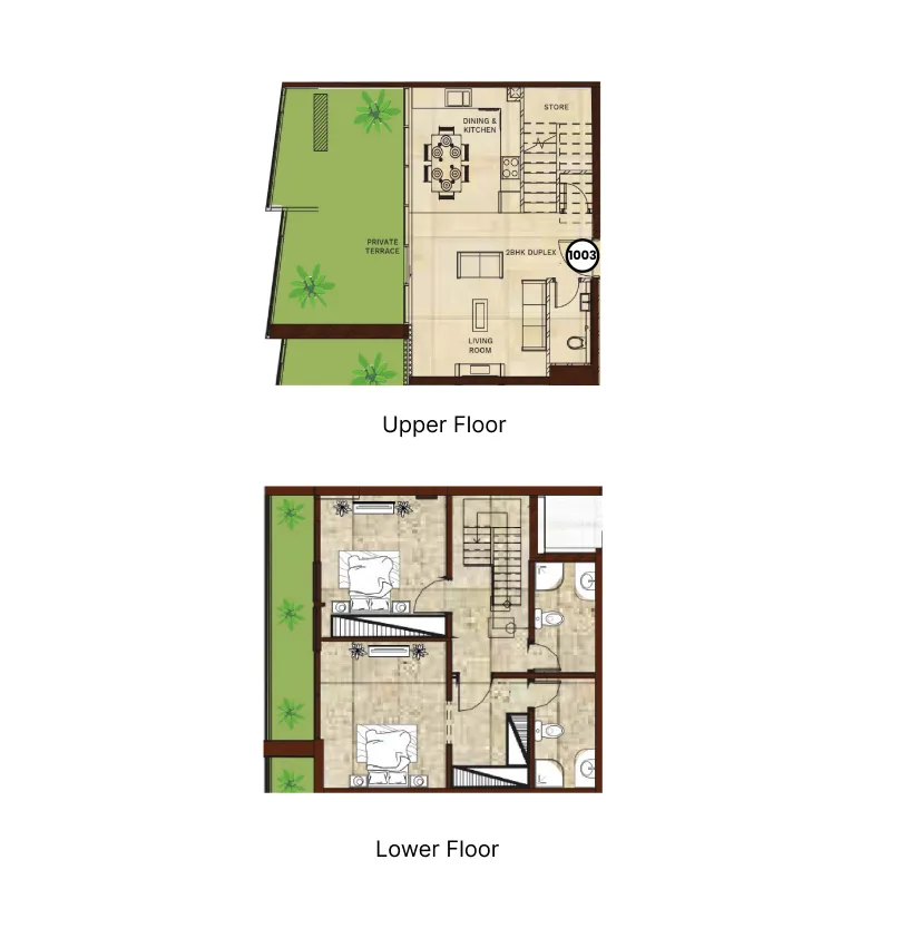 Gateway II Residences 2 bed floor plan, 1,553 sqft