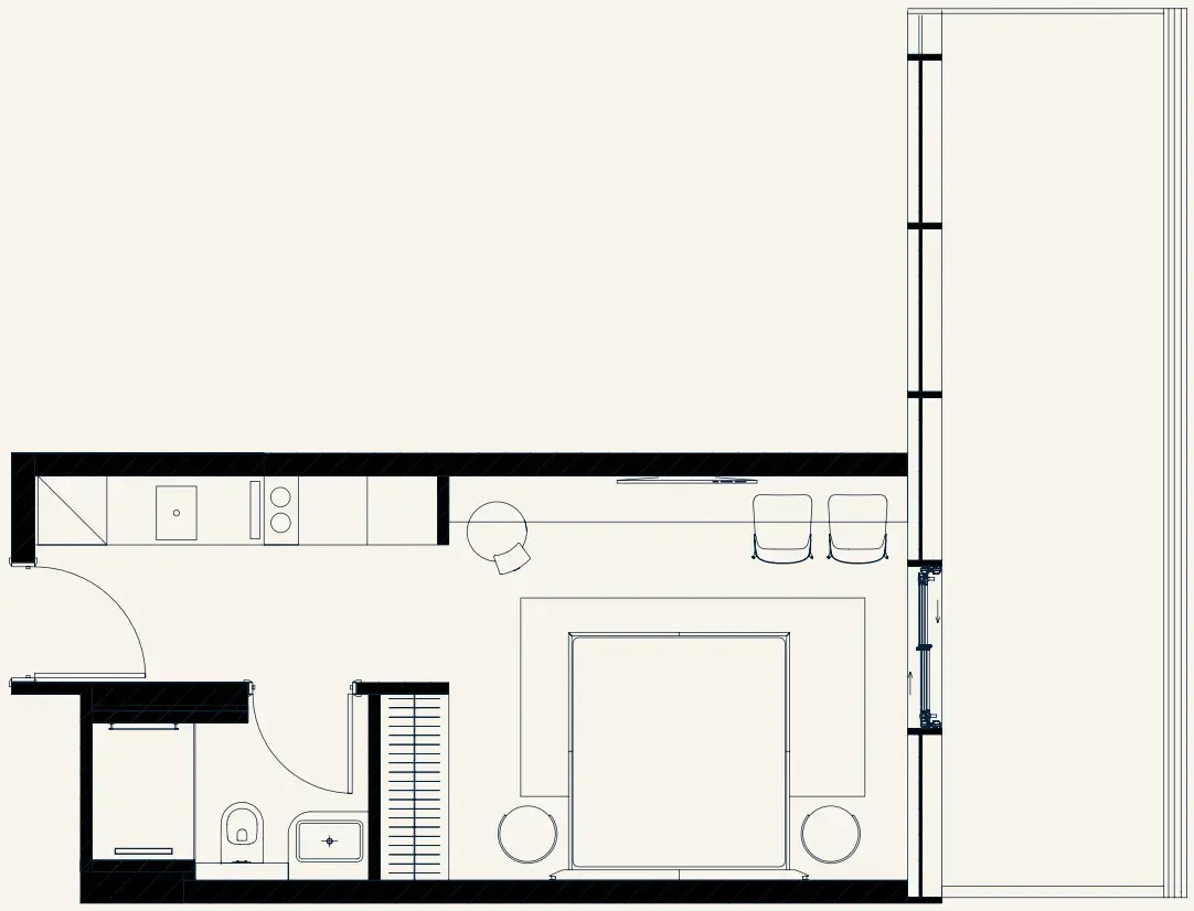 Trussardi Residences Phase Two Studio floor plan, 558 sqft
