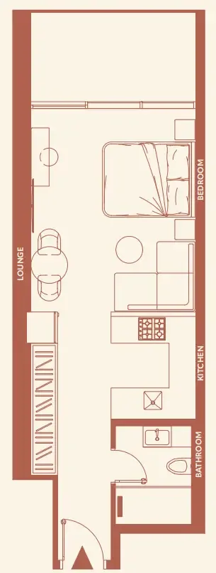 11 Hills Park Studio floor plan, 501 – 512 sqft