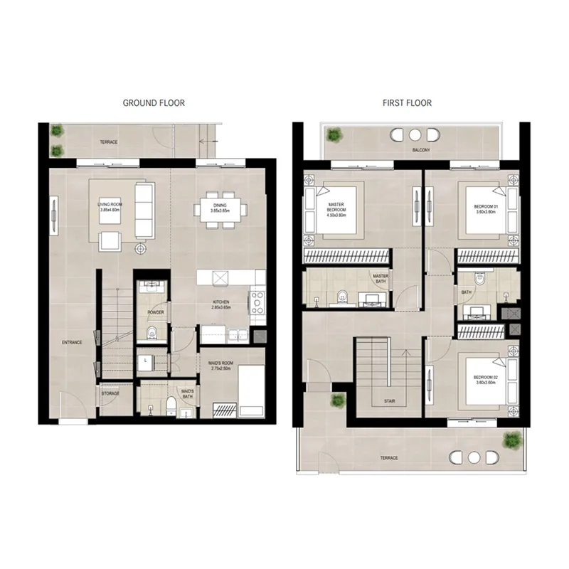 Olbia 3 bed floor plan, 2,175 sqft