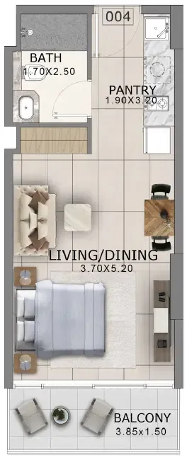 Arlington Park 2 Studio floor plan, 421 sqft