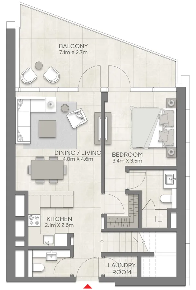 LIV Marina 2 bed floor plan, 1,546 sqft