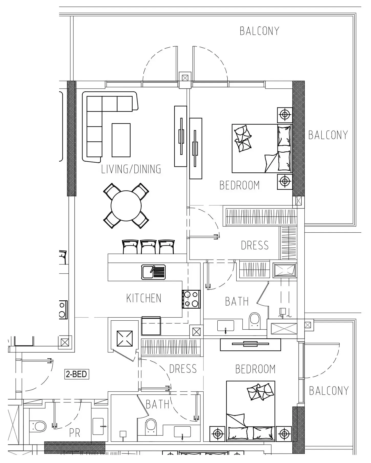 Damac Riverside Views 2 bed floor plan, 1,424 sqft