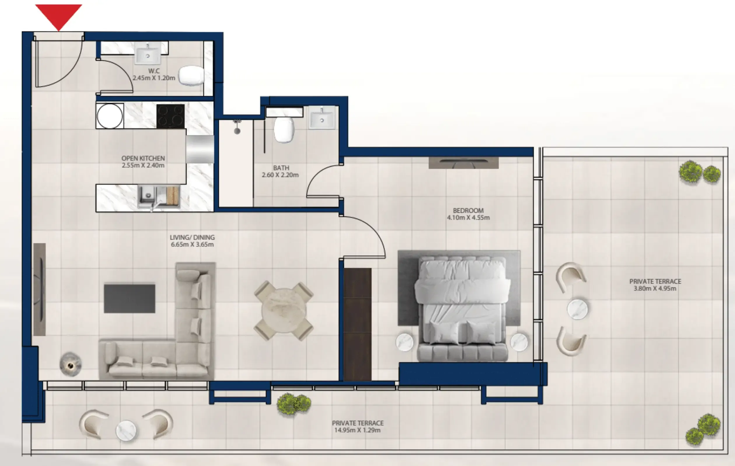 Al Vista 1 bed floor plan, 1,506 sqft