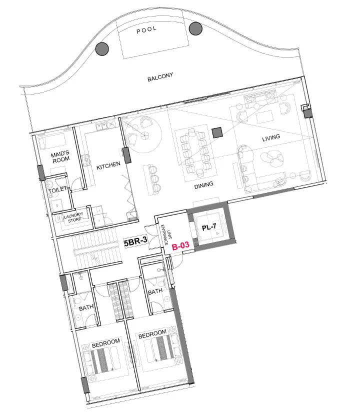 Cavalli Couture 5 bed floor plan, 7,711 sqft
