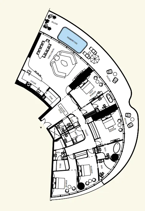Mercedes-Benz Places by Binghatti 4 bed floor plan, 3,604 sqft