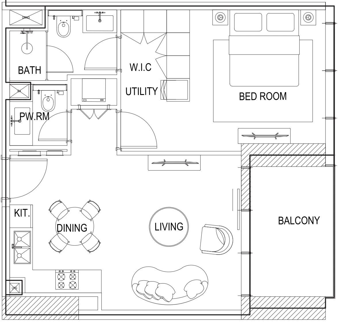 Parkway by Prestige One 1 bed floor plan, 729 sqft