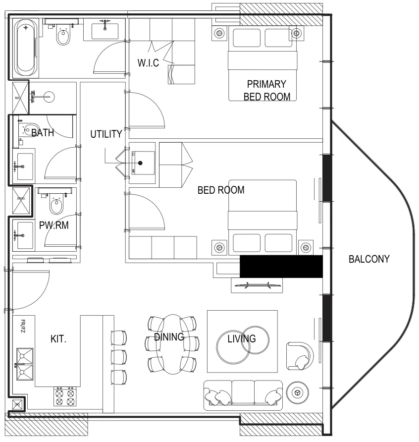 Parkway by Prestige One 2 bed floor plan, 1,104 sqft