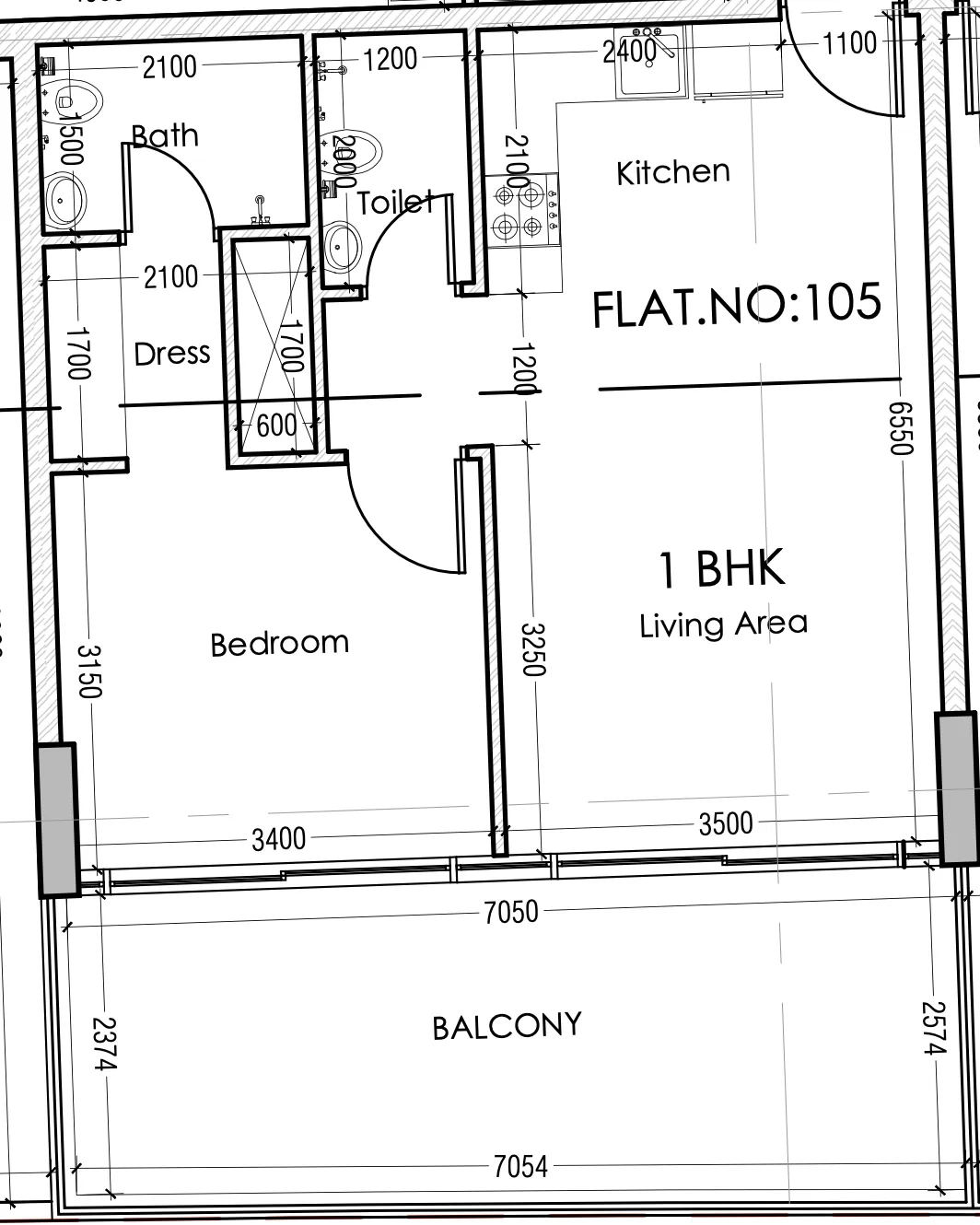Moonsa Residences 2 1 bed floor plan, 1,578 sqft