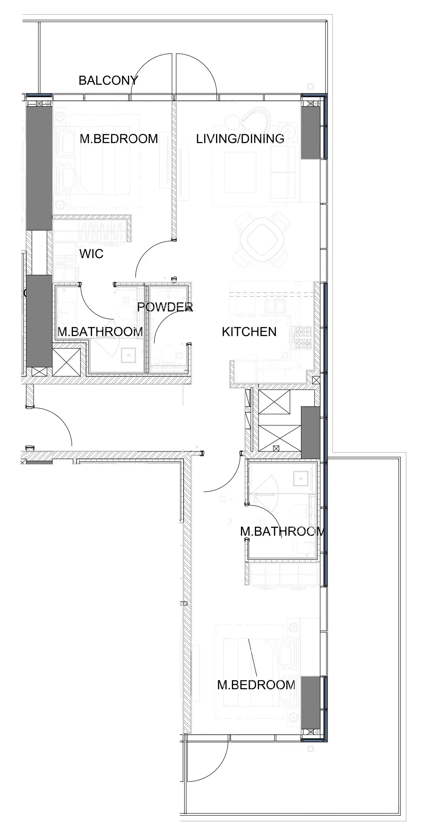 Damac Safa Gate 2 bed floor plan, 1,495 sqft