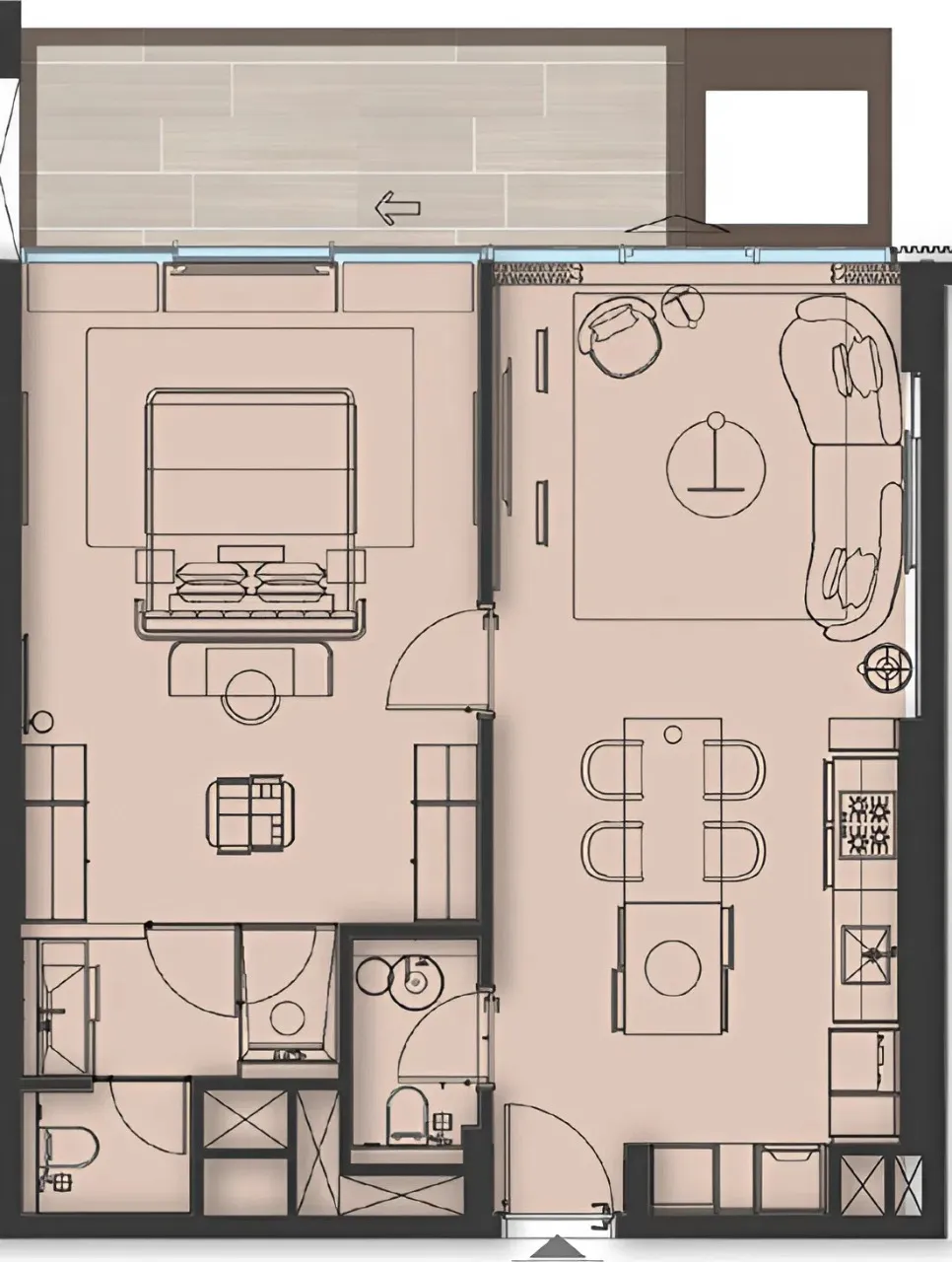 Sea Cliff by Imtiaz 1 bed floor plan, 914 sqft