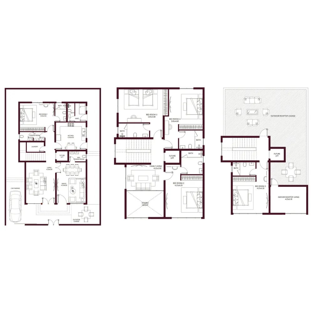Kabbali Hills 5 bed floor plan, 4,016 sqft