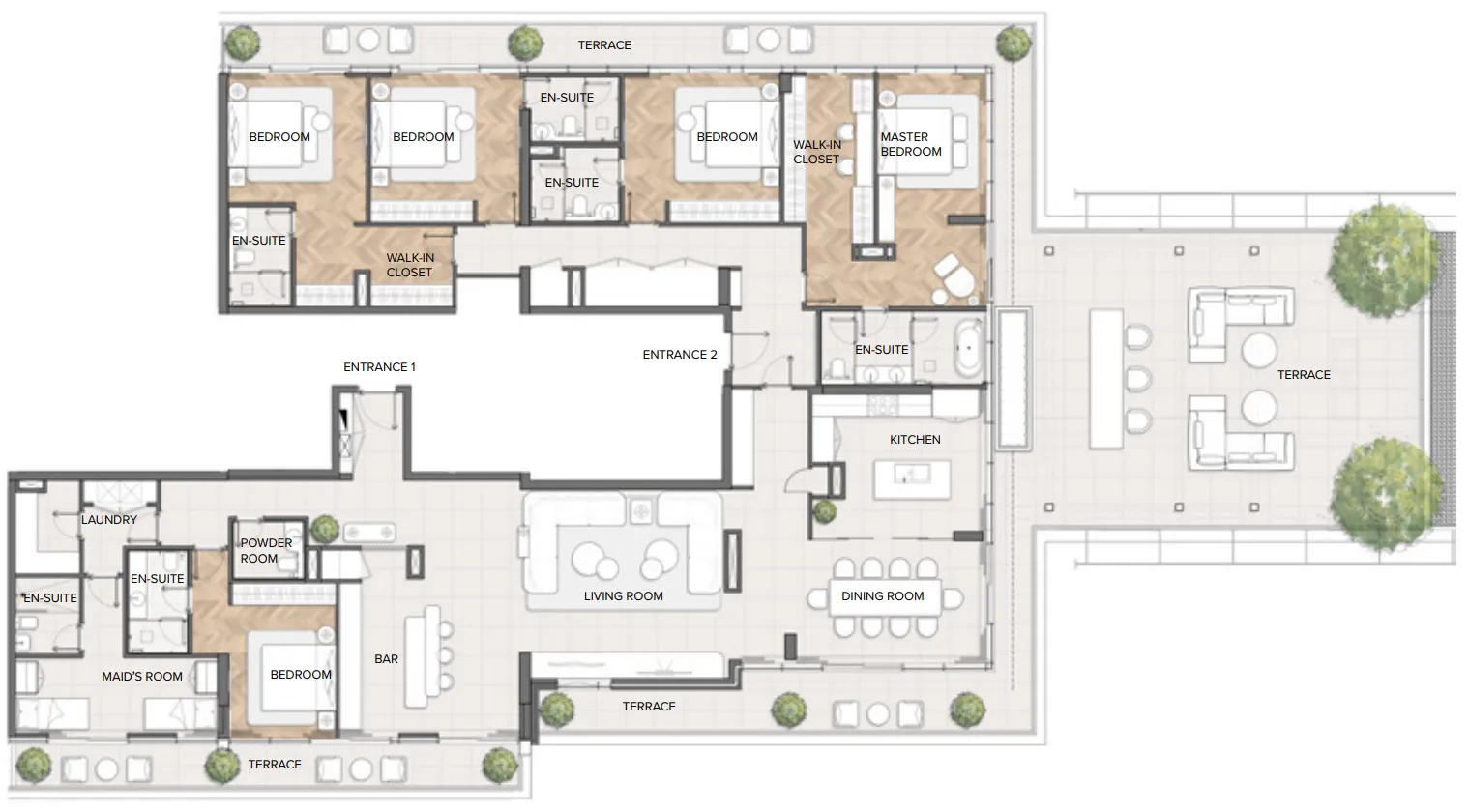 Residences Du Port Autograph Collection 5 bed floor plan, 5,541 sqft