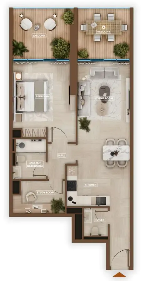 Sky Hills Astra 1 bed floor plan, 1,024 sqft