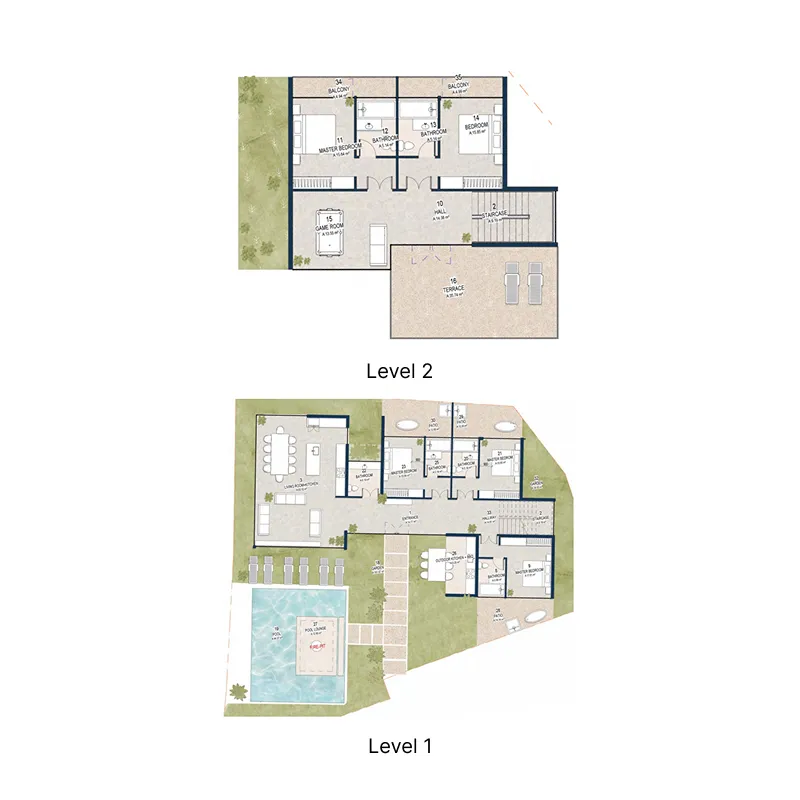 Silawana 4 bed floor plan, 2,738 sqft