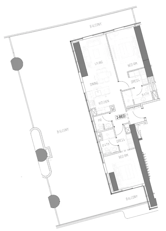 Damac Bay 2 2 bed floor plan, 2,801 sqft