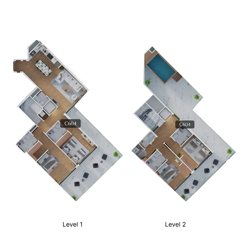 Bab Al Qasr Canal View Residence 22 4 bed floor plan, 2,674 sqft