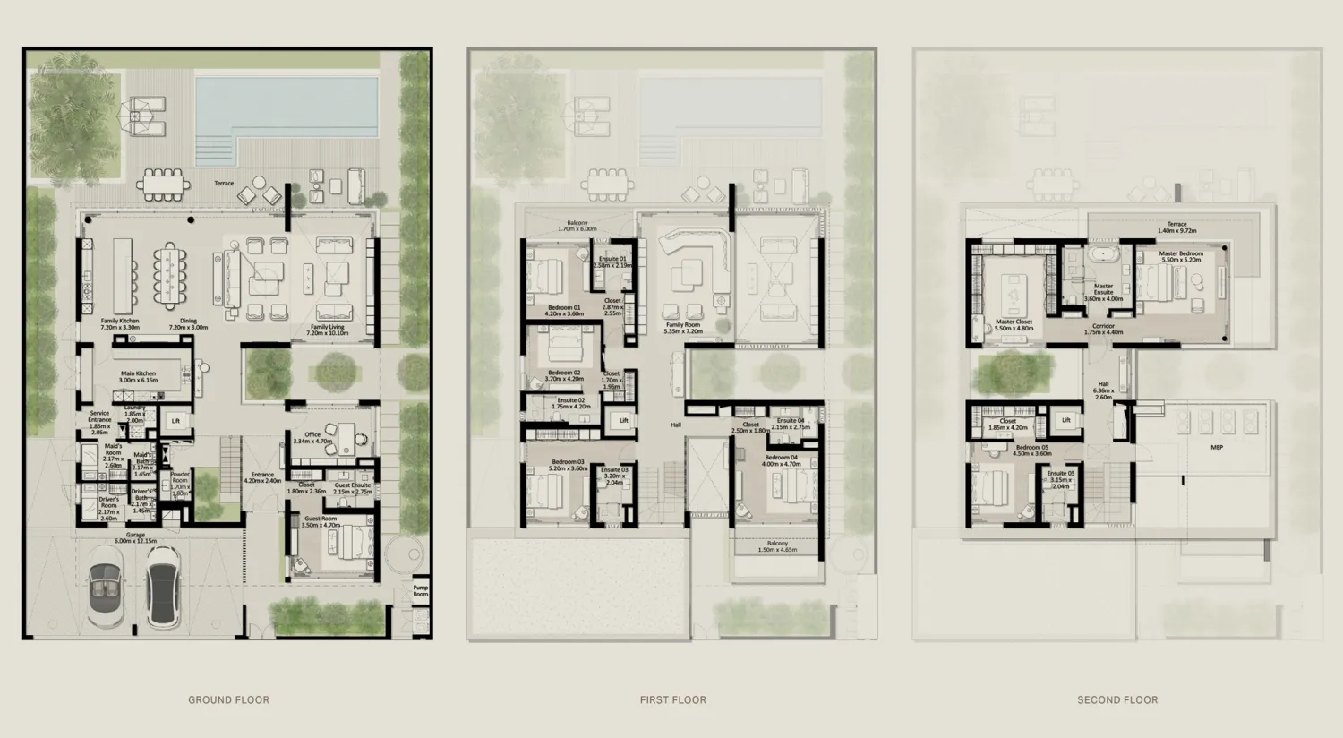 Nad Al Sheba Gardens Phase 8 7 bed floor plan, 8,706 sqft