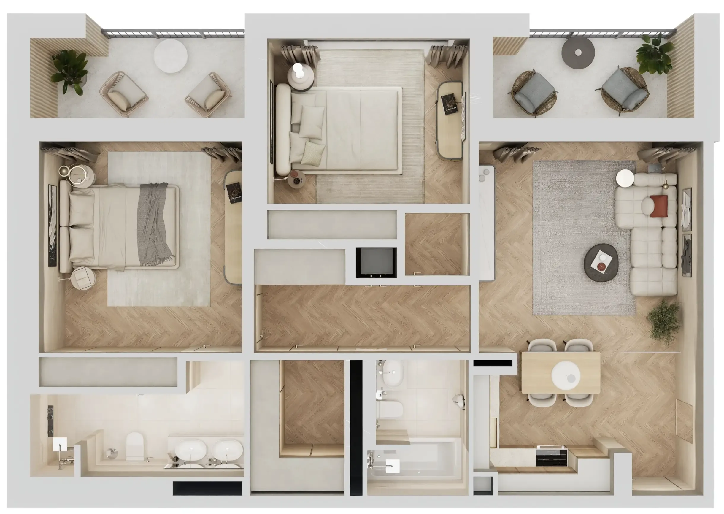 Arisha Terraces 2 bed floor plan, 1,130 sqft