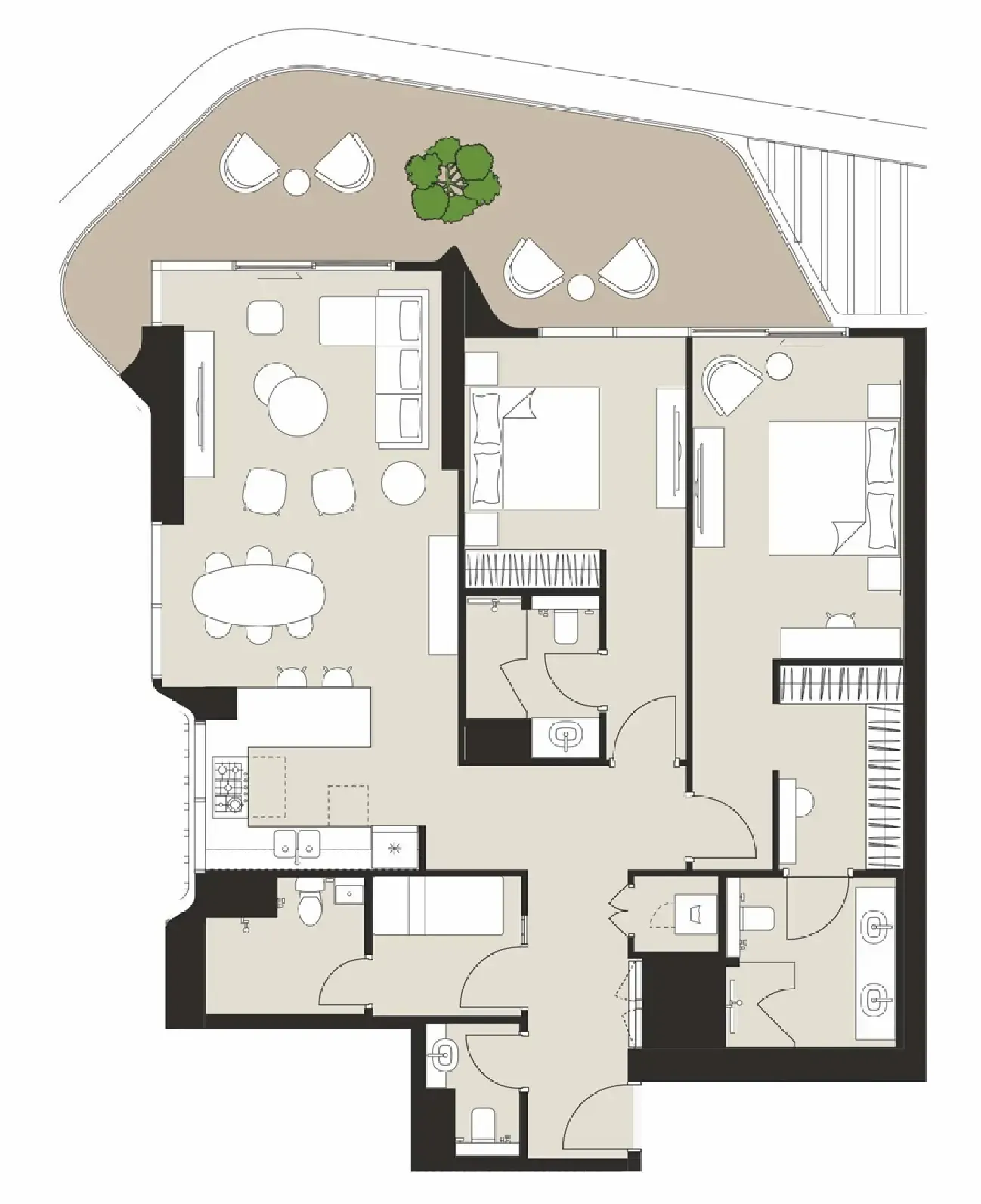 Artistry One Residences 2 bed floor plan, 1,702 sqft