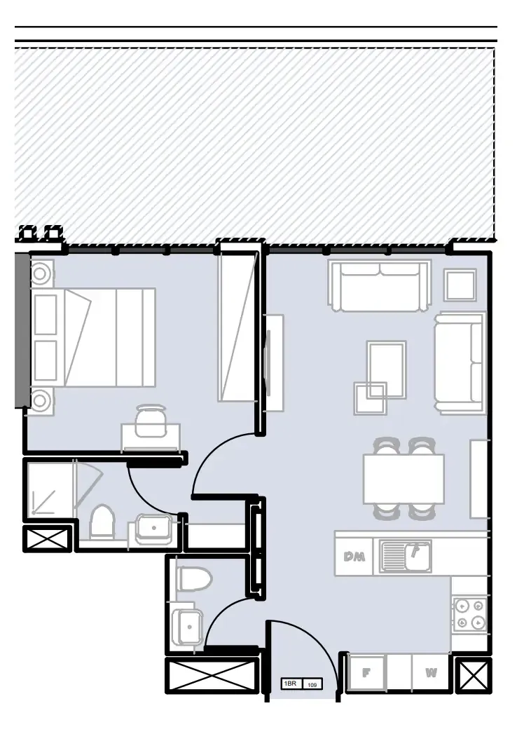 Verdana III 1 bed floor plan, 749 sqft