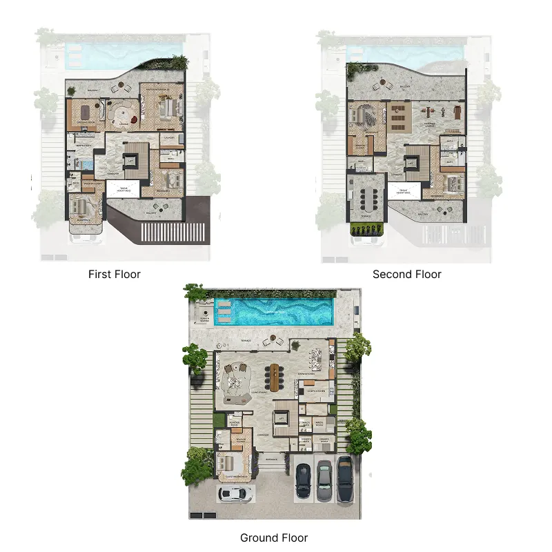 Knightsbridge 6 bed floor plan, 7,260 – 9,007 sqft