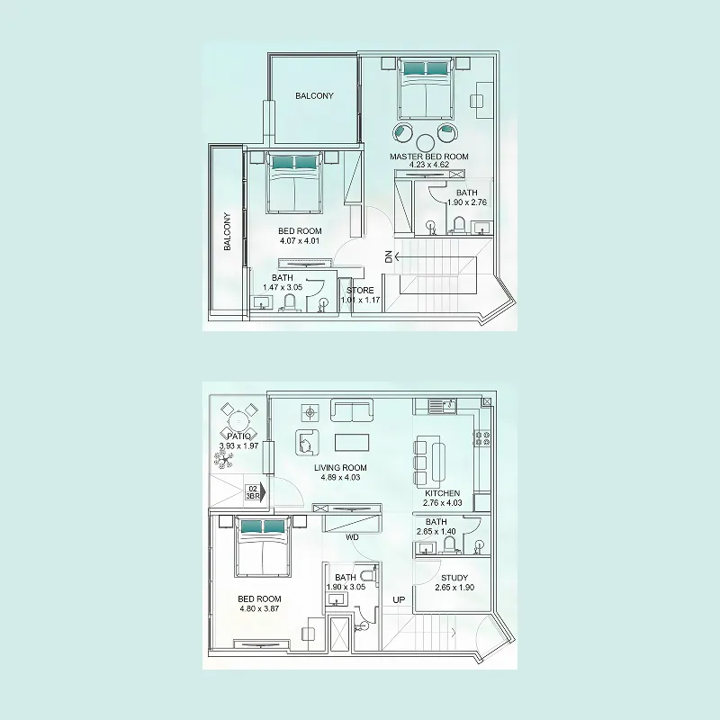 Floarea Breeze 3 bed floor plan, 1,895 sqft