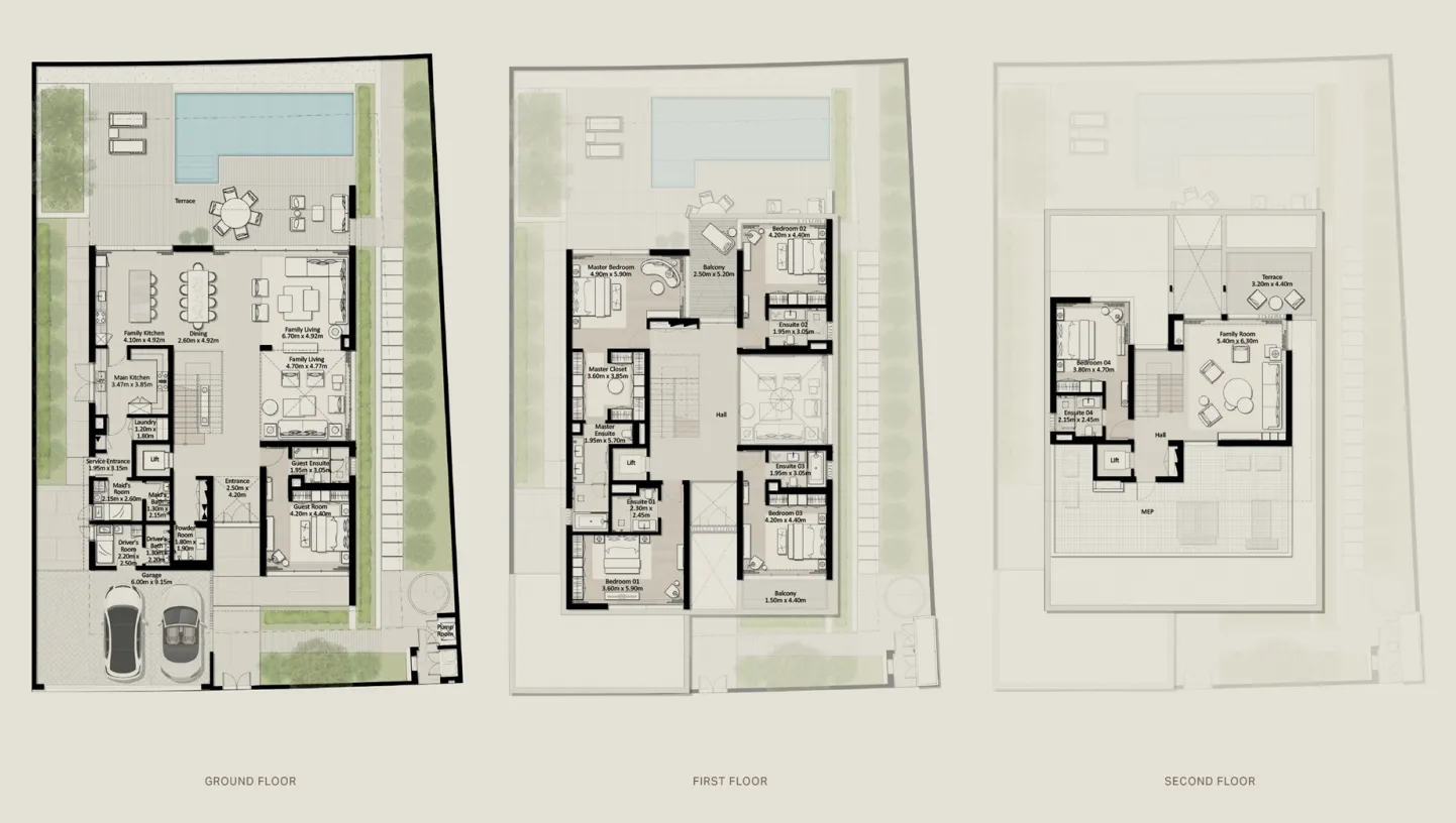 Nad Al Sheba Gardens Phase 8 6 bed floor plan, 6,873 sqft