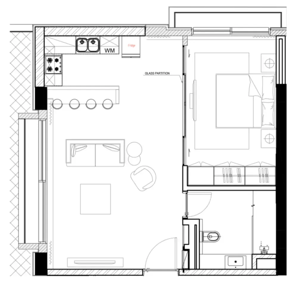 Gateway Porto Al Zorah Studio floor plan, 717 – 745 sqft