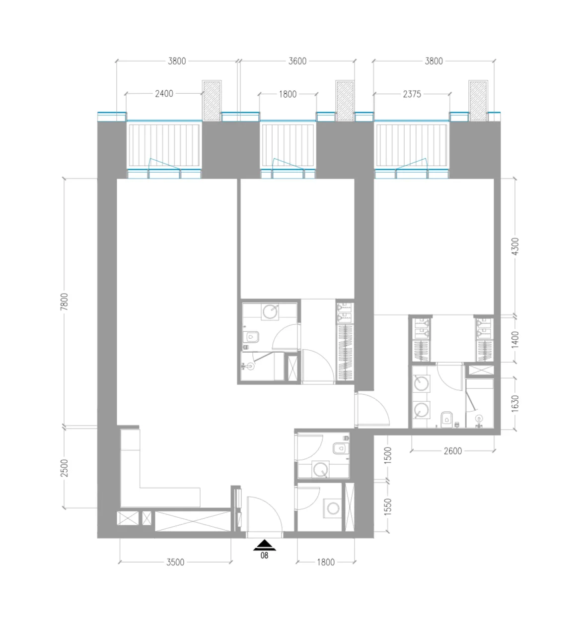 Tiger Sky Tower 2 bed floor plan, 1,473 sqft