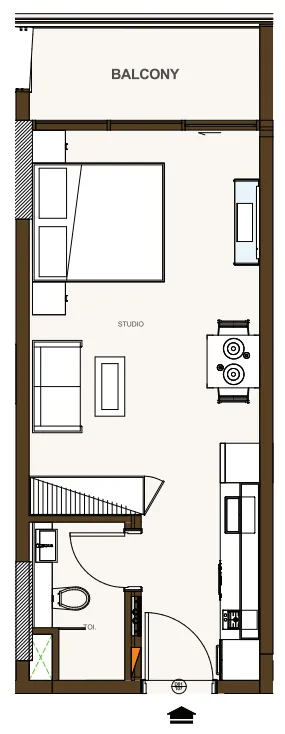 Casa Aura Residence Studio floor plan, 379 sqft