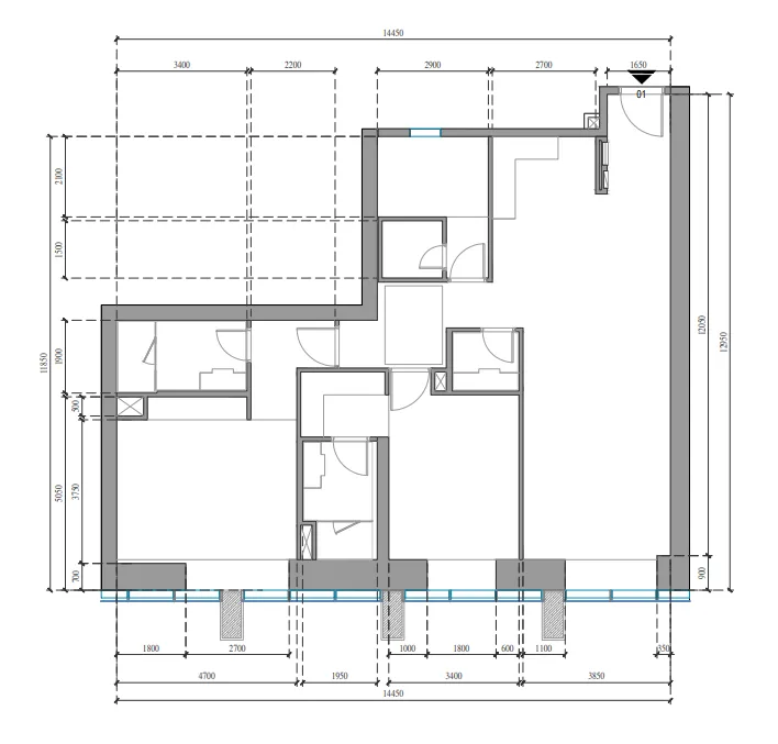 Tiger Sky Tower 2 bed floor plan, 1,569 sqft