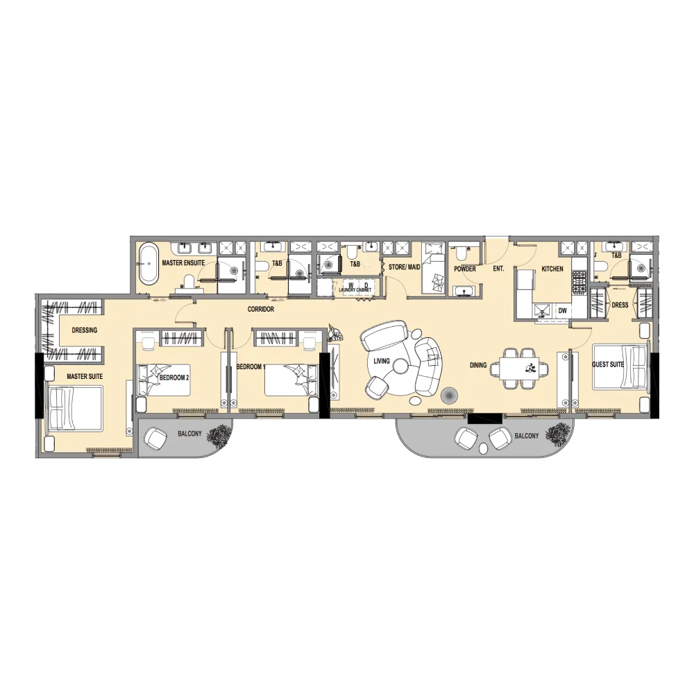 Verso 4 bed floor plan, 1,823 sqft