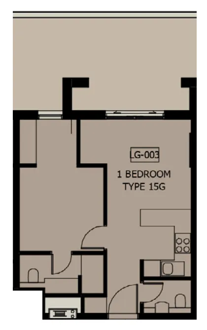 Al Mamsha Sharjah 1 bed floor plan, 840 sqft