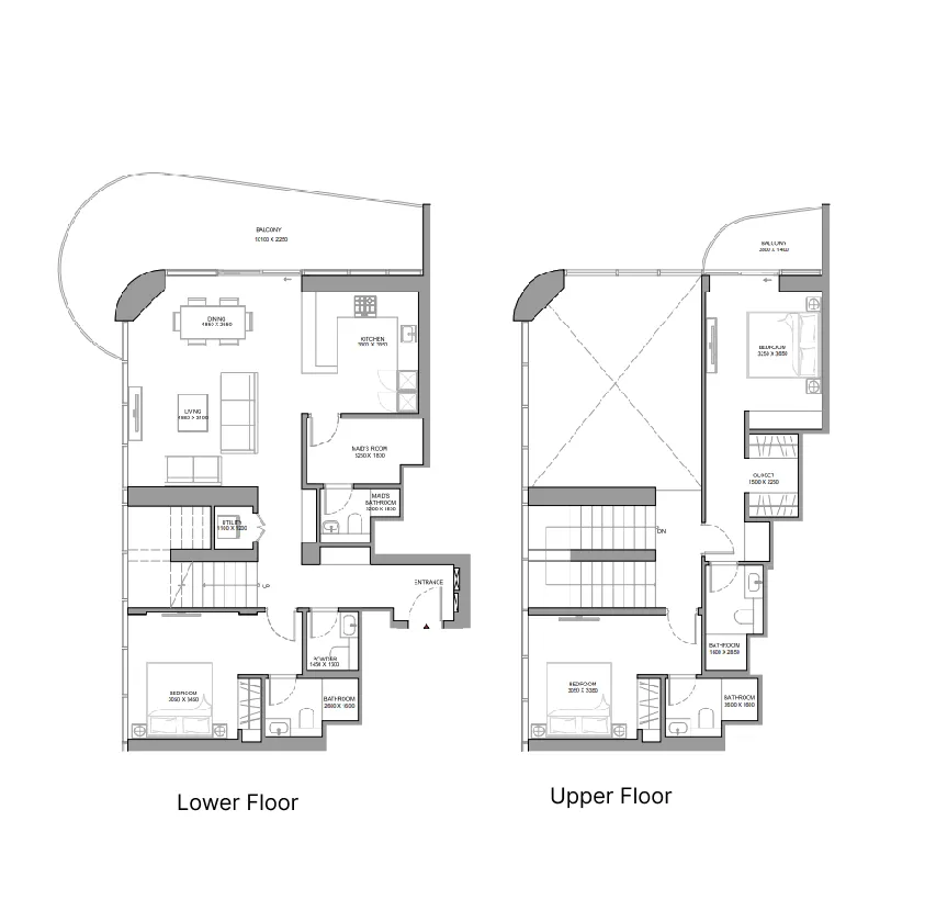 Sobha Aquamont 3 bed floor plan, 2,210 – 2,218 sqft