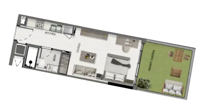Avana Residences Studio floor plan, 479 sqft