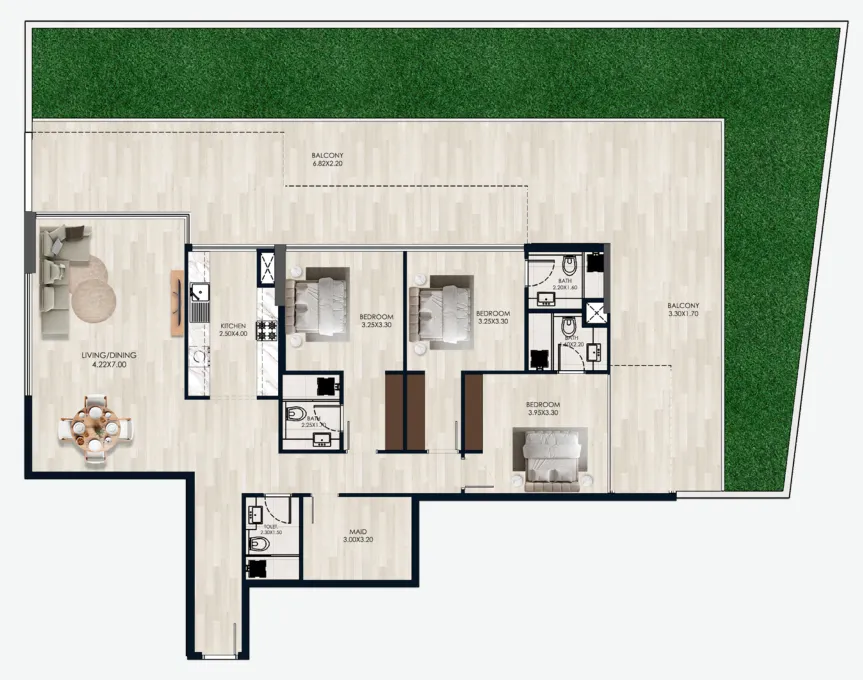 Reem by Vision 3 bed floor plan, 3,247 sqft