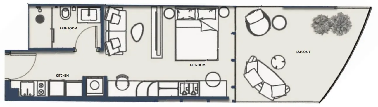 Amra Residences Studio floor plan, 482 sqft