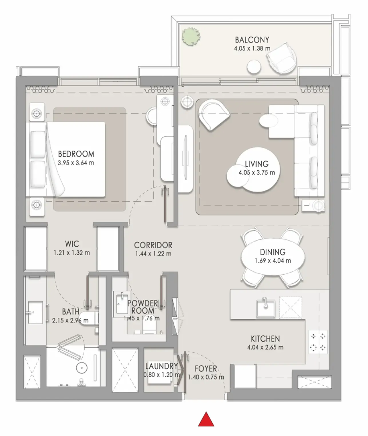 City Walk Crestlane 1 bed floor plan, 804 sqft