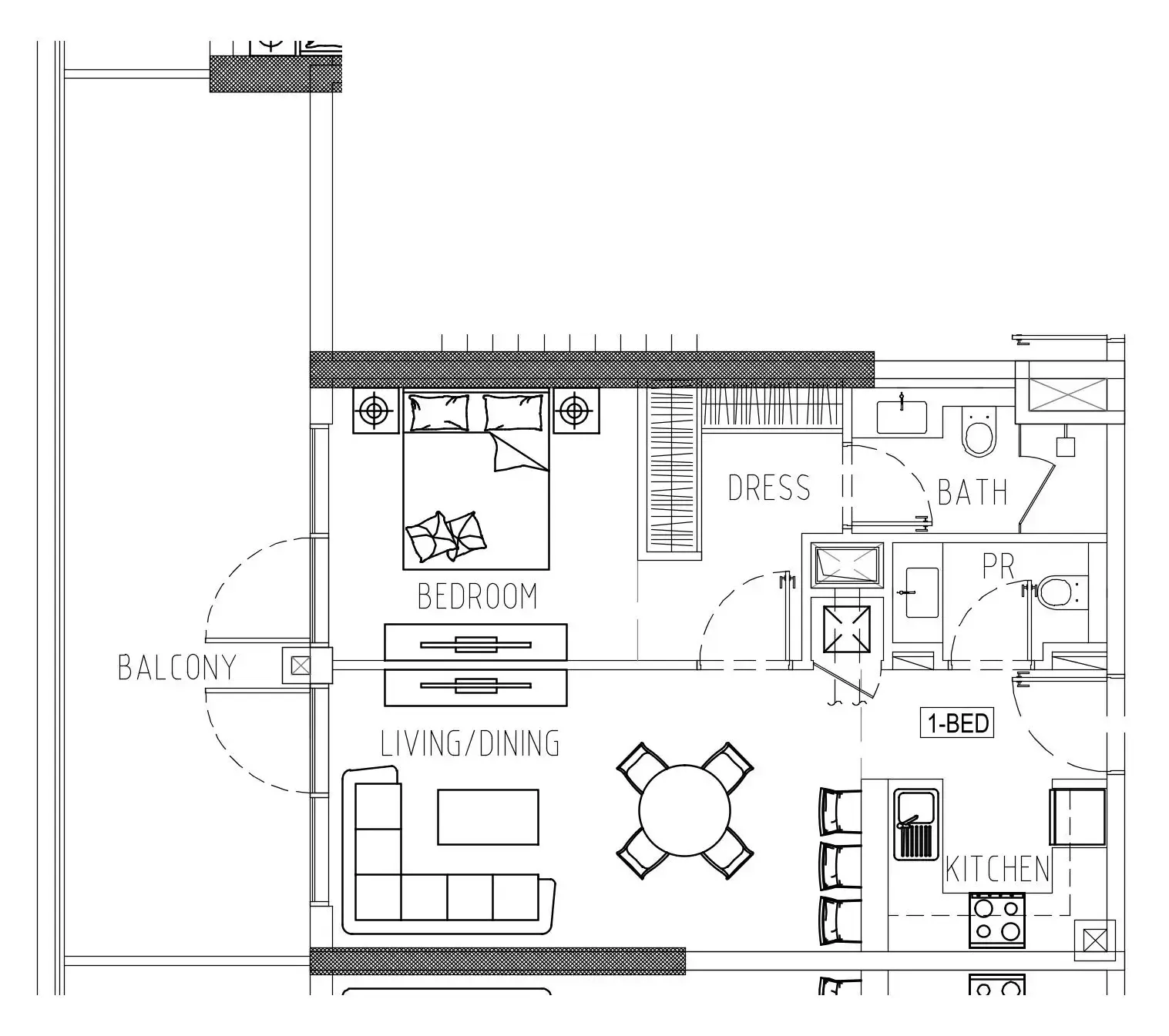 Damac Riverside Views 1 bed floor plan, 893 – 898 sqft