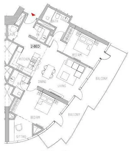 Canal Heights 2 bed floor plan, 1,505 sqft